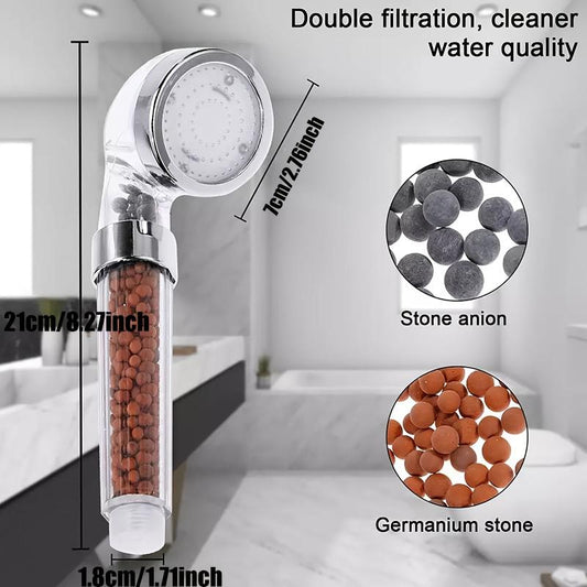 LED Shower Head High Pressure Filter Hydro Powered Lights Water Purification