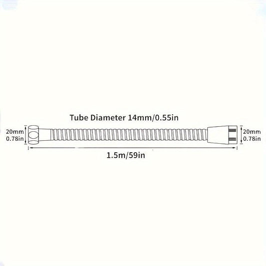1pc Stainless Steel Explosion-proof Shower Hose 1.5m 59in Bathroom Accessories