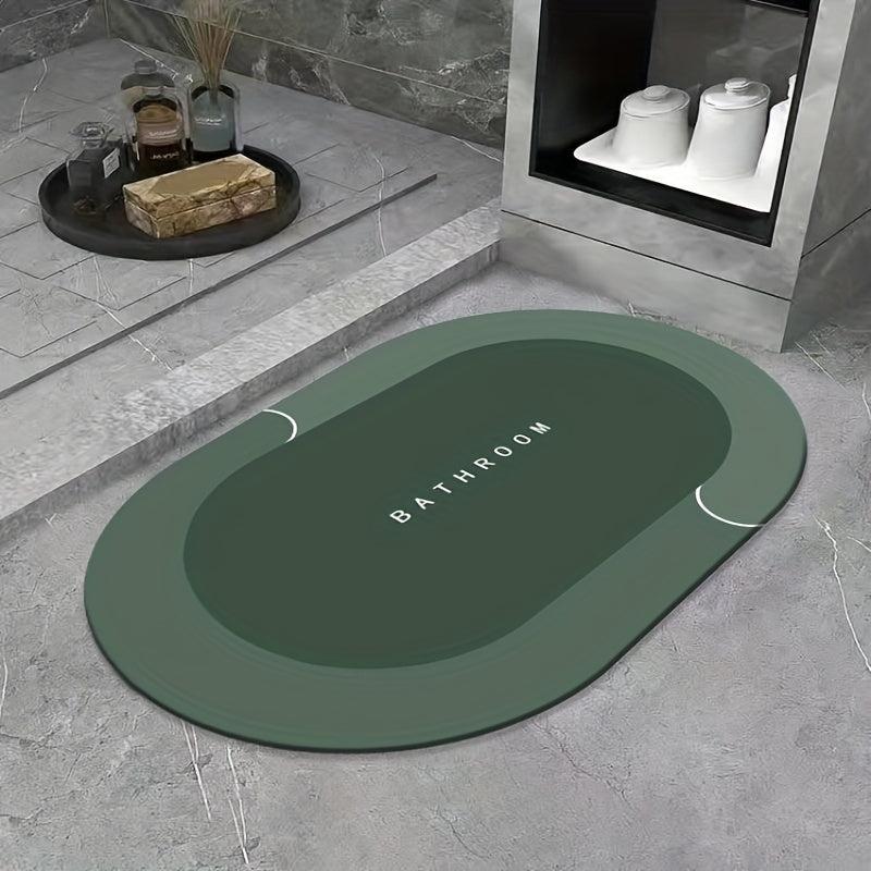 Soft Oval Diatom Mud Floor Mat Non Slip Absorbent Bath Mat