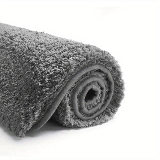 Non Slip Bathroom Rug Water Absorbent Shaggy Bath Mat Machine Washable Plush