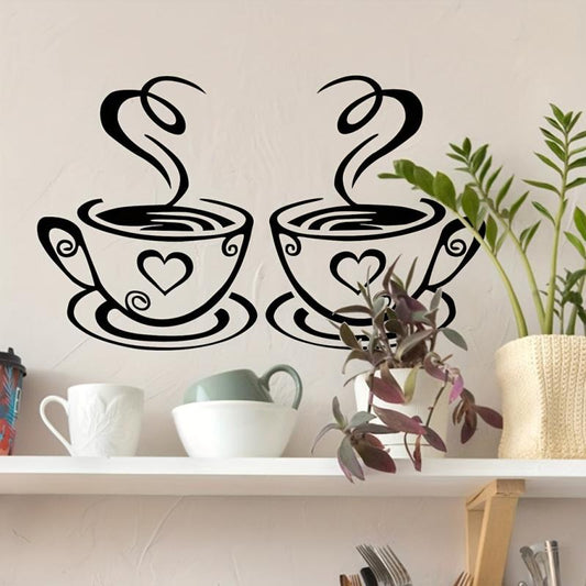 Coffee Cup Wall Sticker Decor for Home Bedroom Bathroom
