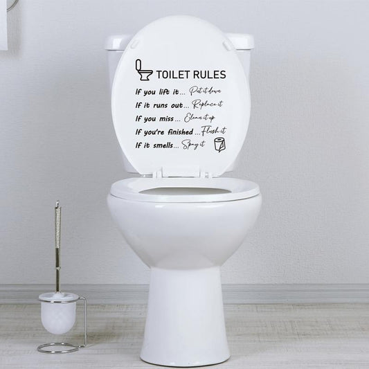 1pc Motto Letters Toilet Stickers Funny Bathroom Decor
