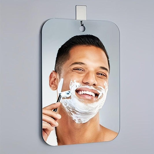 Anti fog Shower Mirror Bathroom Shaving Mirror with Adhesive Hook