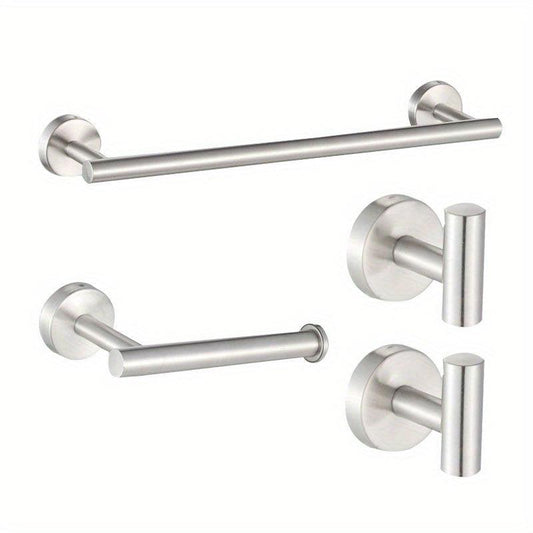 6pcs Stainless Steel Bathroom Hardware Set with Wall Mounting Brackets