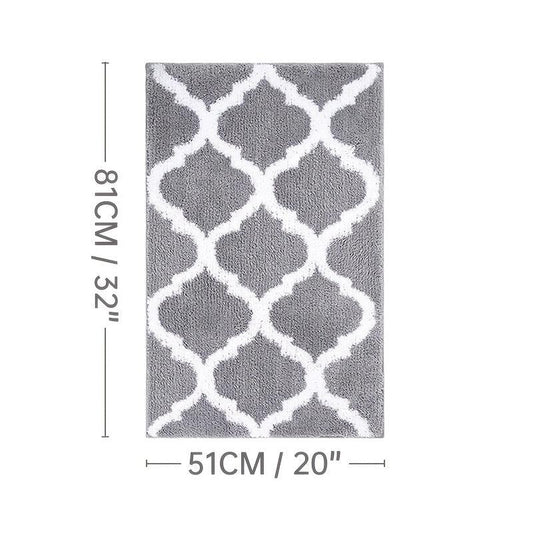 2pcs Microfiber Bathroom Rugs Set Non Slip Shaggy Bath Mat and Toilet Rug
