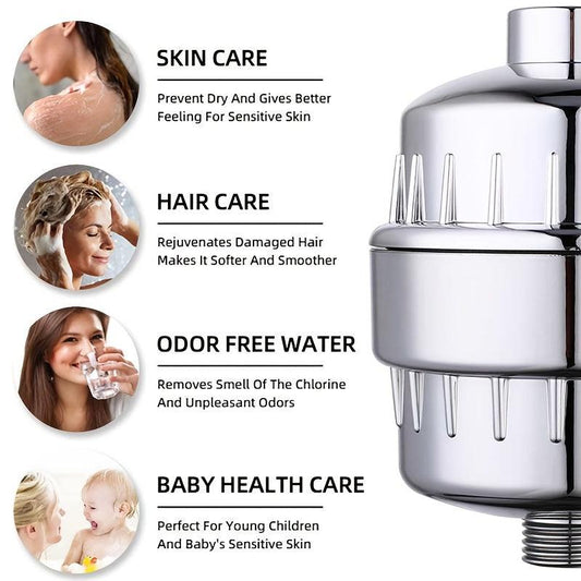 18 Stage Shower Head Filter Removes Chlorine Improves Skin and Hair
