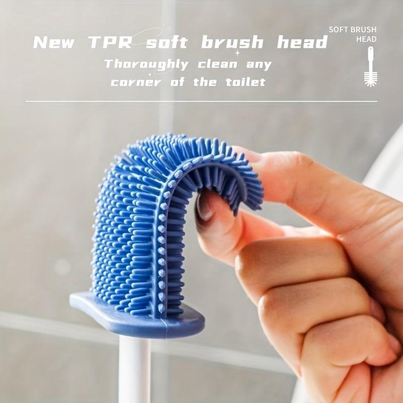 Japanese Silicone Toilet Brush Set Cleaning Brush No Dead Corners Household