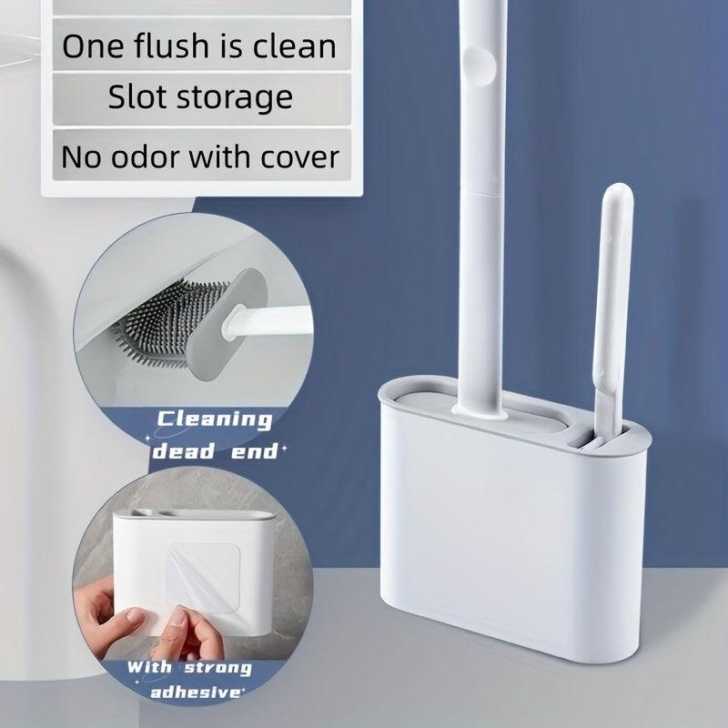Japanese Silicone Toilet Brush Set Cleaning Brush No Dead Corners Household