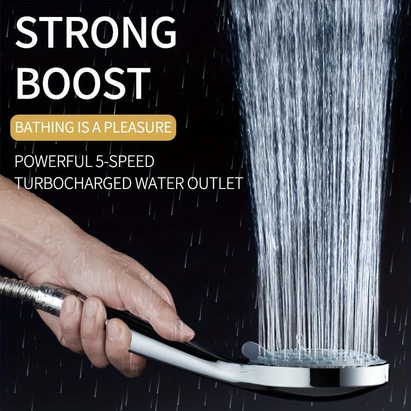 Shower Booster Handheld Shower Head Adjustable Gear Bathroom Accessory