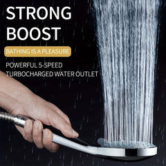 Shower Booster Handheld Shower Head Adjustable Gear Bathroom Accessory