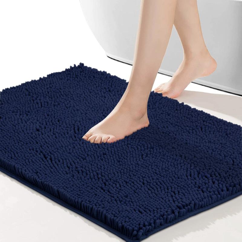 Soft Chenille Bath Rug Non Slip Absorbent Mat