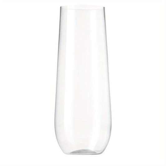 4pcs Unbreakable 9oz Stemless Champagne Flutes Clear Plastic Wine Glasses