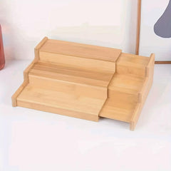 Bamboo Spice Rack Shampoo Cosmetic Storage Household Essentials