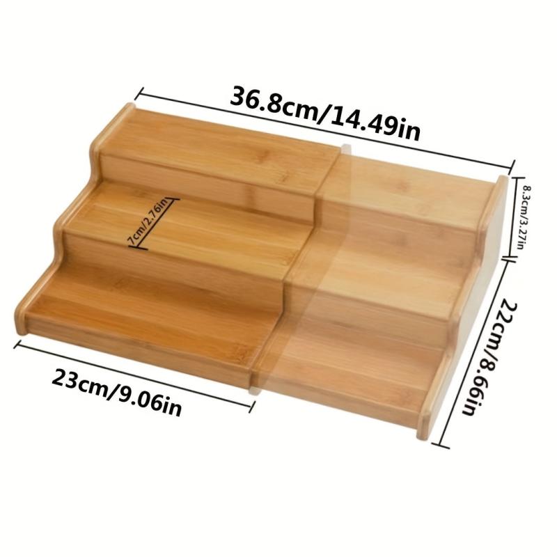 Bamboo Spice Rack Shampoo Cosmetic Storage Household Essentials