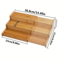 Bamboo Spice Rack Shampoo Cosmetic Storage Household Essentials