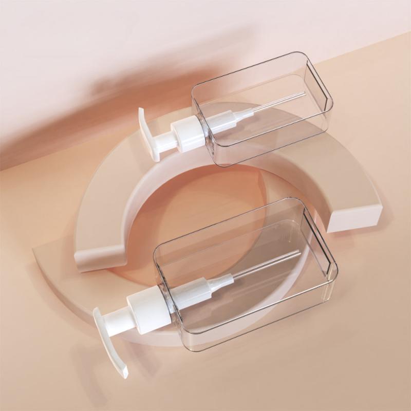 Transparent Square Soap Dispenser Countertop Lotion Bottle With Pump