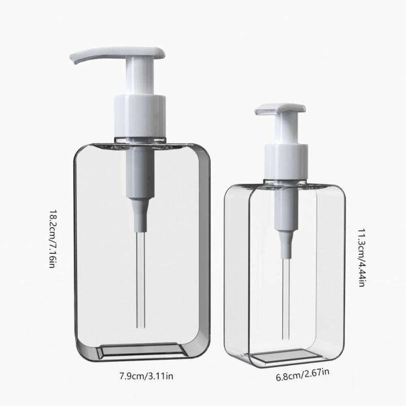Transparent Square Soap Dispenser Countertop Lotion Bottle With Pump