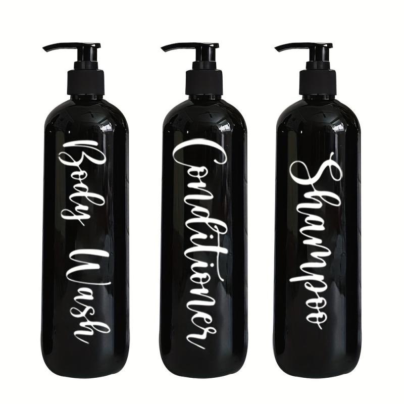 3pcs Refillable Countertop Soap Dispenser Bottle Lotion Pump Bathroom Set