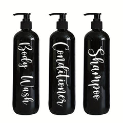 3pcs Refillable Countertop Soap Dispenser Bottle Lotion Pump Bathroom Set