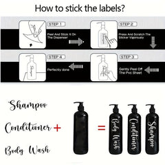 3pcs Refillable Countertop Soap Dispenser Bottle Lotion Pump Bathroom Set