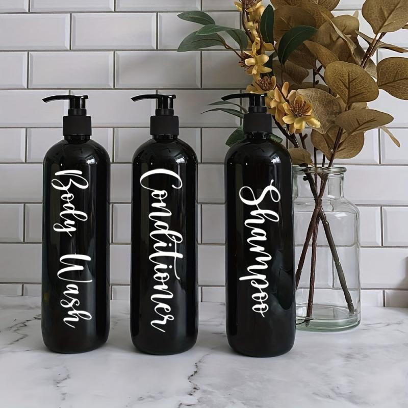 3pcs Refillable Countertop Soap Dispenser Bottle Lotion Pump Bathroom Set