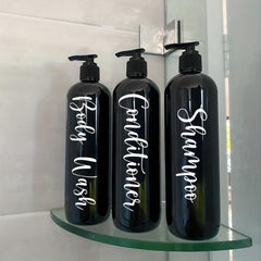 3pcs Refillable Countertop Soap Dispenser Bottle Lotion Pump Bathroom Set