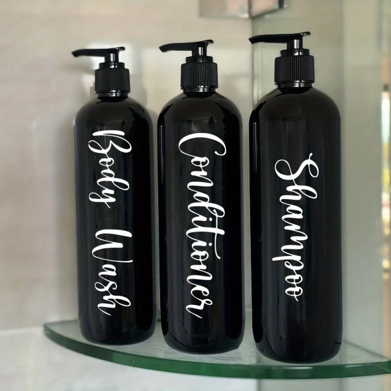 3pcs Refillable Countertop Soap Dispenser Bottle Lotion Pump Bathroom Set