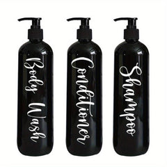 3pcs Refillable Countertop Soap Dispenser Bottle Lotion Pump Bathroom Set