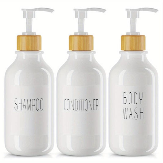 3pcs Shampoo and Conditioner Dispenser 500ml Body Wash Shower Soap Dispenser