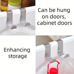6pcs Stainless Steel Over Door Hooks for Hanging Clothes Coats Towels