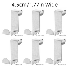 6pcs Stainless Steel Over Door Hooks for Hanging Clothes Coats Towels