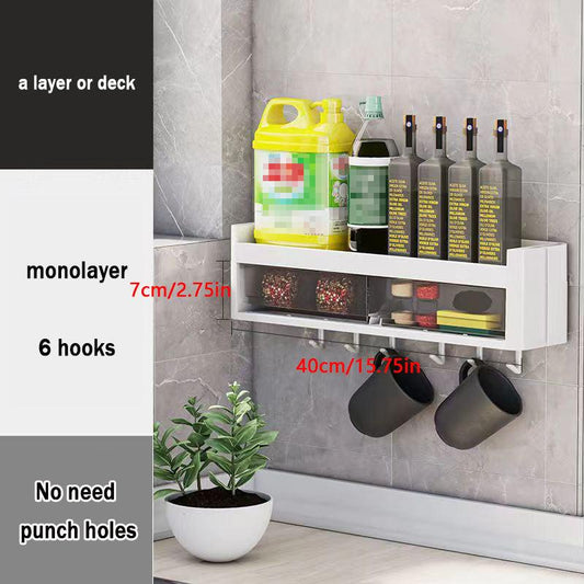 Wall Mounted Storage Rack Bathroom Kitchen Shelf