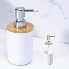 Bamboo Soap Dispenser Countertop Lotion Bottle With Pump - Refillable
