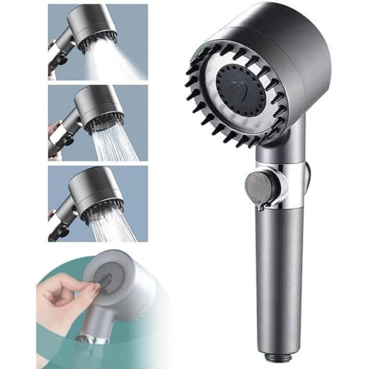1pc Multifunctional Massage Shower Head High Pressure 3 Mode Handheld Shower Hea