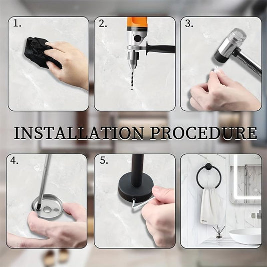 Stainless Steel Towel Ring Wall Mounted Towel Rack