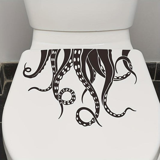 Octopus Pattern Toilet Lid Decal Self Adhesive Wall Stickers