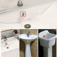 Ceramic Basin Overflow Cover Plastic Drain Protection Ring for Above Counter