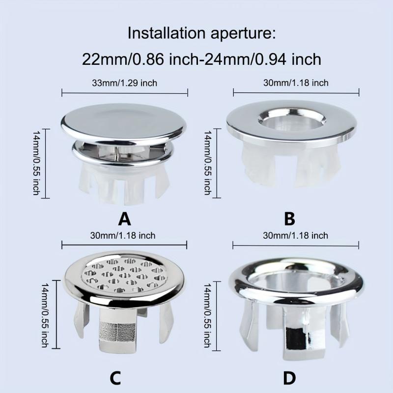 Ceramic Basin Overflow Cover Plastic Drain Protection Ring for Above Counter