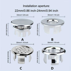 Ceramic Basin Overflow Cover Plastic Drain Protection Ring for Above Counter