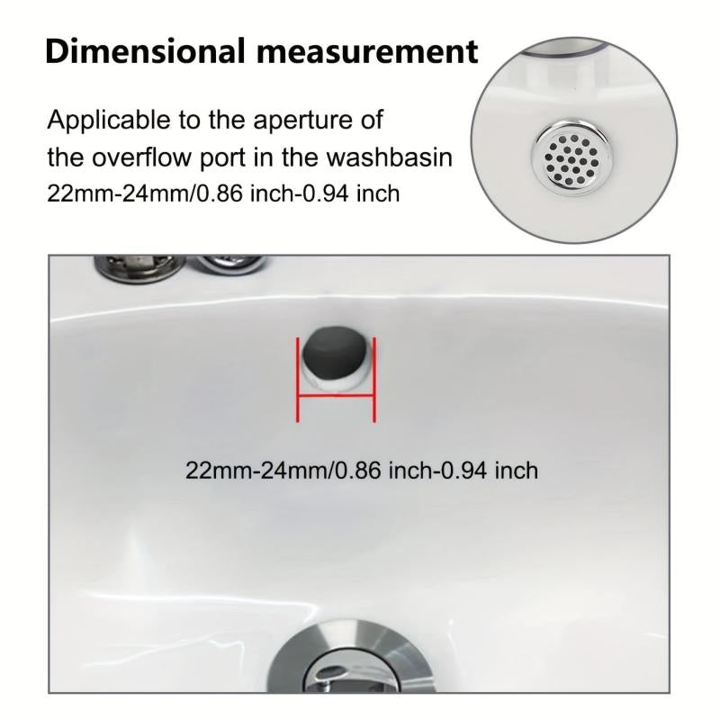 Ceramic Basin Overflow Cover Plastic Drain Protection Ring for Above Counter