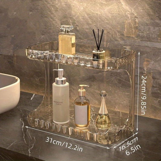 Double layer Cosmetic Storage Box Makeup Organizer Bathroom Storage Rack