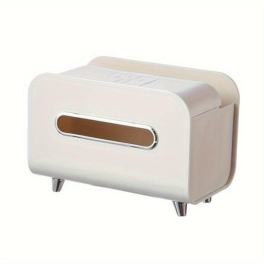 Multifunctional Tissue Box with Phone Bracket & Containers