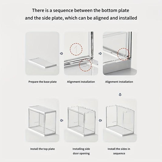 Transparent Cosmetic Storage Box Plastic Storage Box Clear Door Dustproof