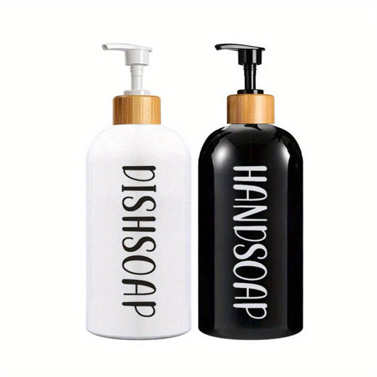 2pcs Large Capacity Soap Dispenser Set 500ml Liquid Plastic Dispenser