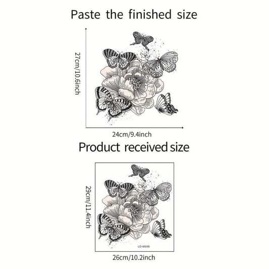 Plant Flowers Butterfly Toilet Stickers Bathroom Self Adhesive Accessories