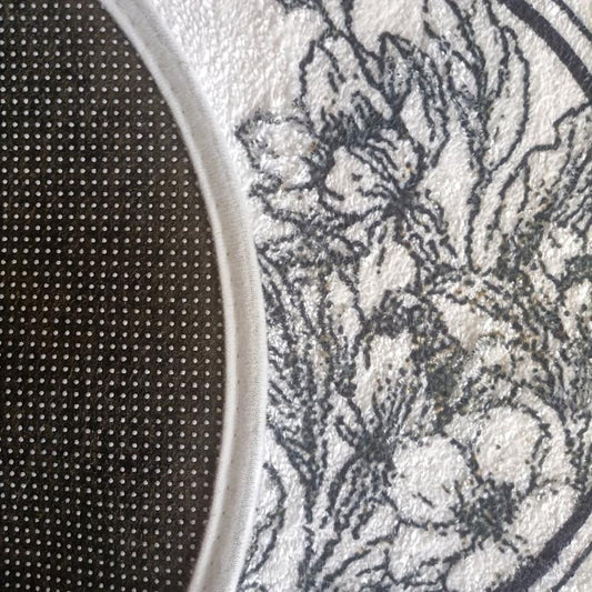 Soft Non-slip Bathroom Carpet Floral Pattern Oval Floor Mat