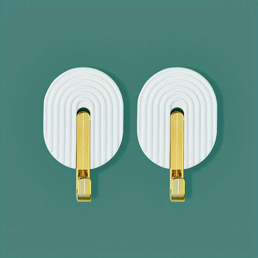 2pcs Self-adhesive Punch Hook for Bathroom Kitchen Bedroom