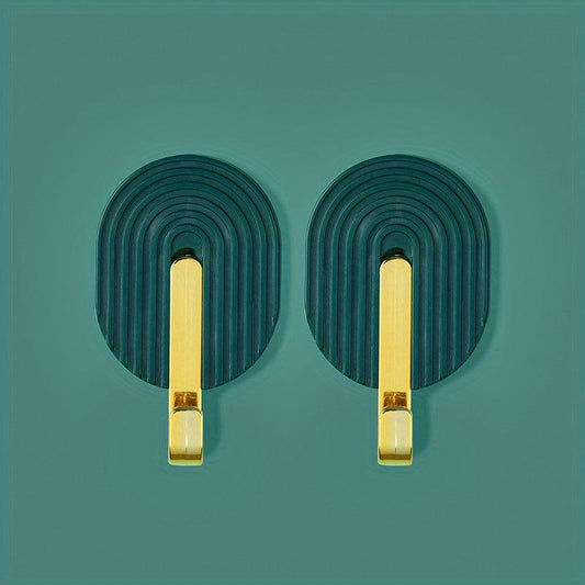 2pcs Self-adhesive Punch Hook for Bathroom Kitchen Bedroom