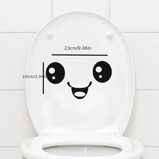 Smiley Face Toilet Stickers Bathroom Decoration Wall Window Stickers