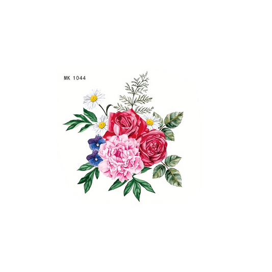 Flower Pattern Toilet Lid Decal Self Adhesive Waterproof Sticker